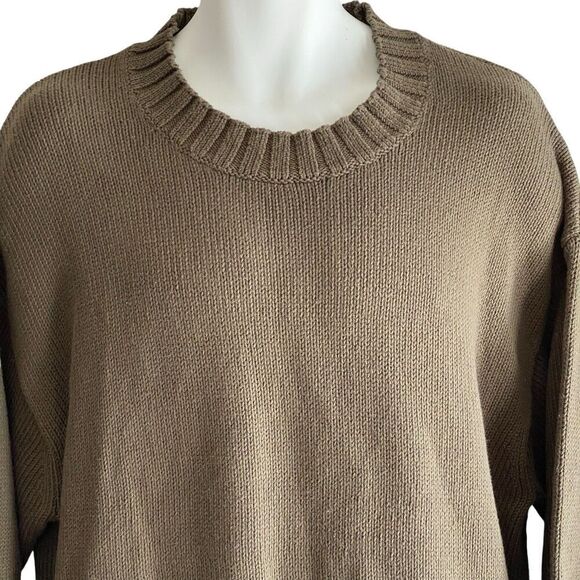 Banana Republic Sweater Men's Large Green Organic Cotton Crew Neck Oversized NWT - Picture 2 of 6